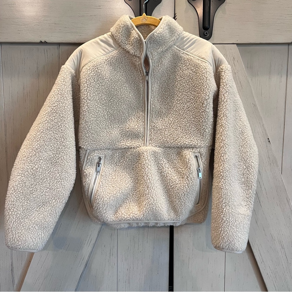 Madewell Faux Shearling Half Zip Pullover Size XS